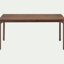 Table de repas fixe en noyer massif - bois foncé (6 places)