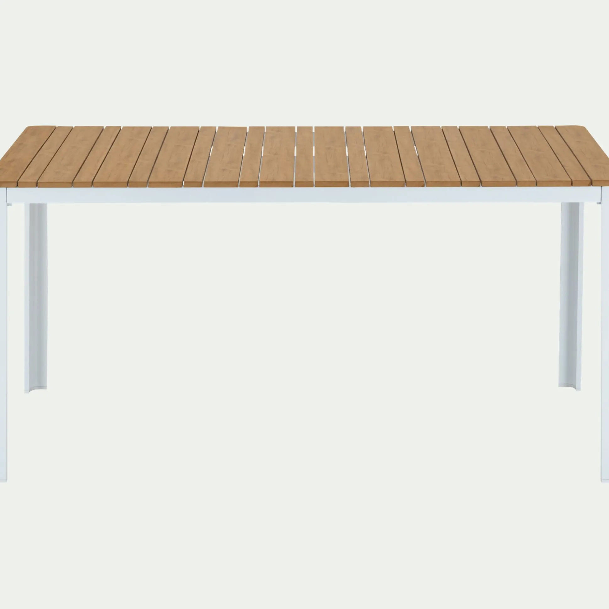 Table de repas jardin en aluminium et polywood- blanc (6 places)