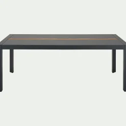 Table de repas jardin en duraboard et aluminium - noir (8 places)