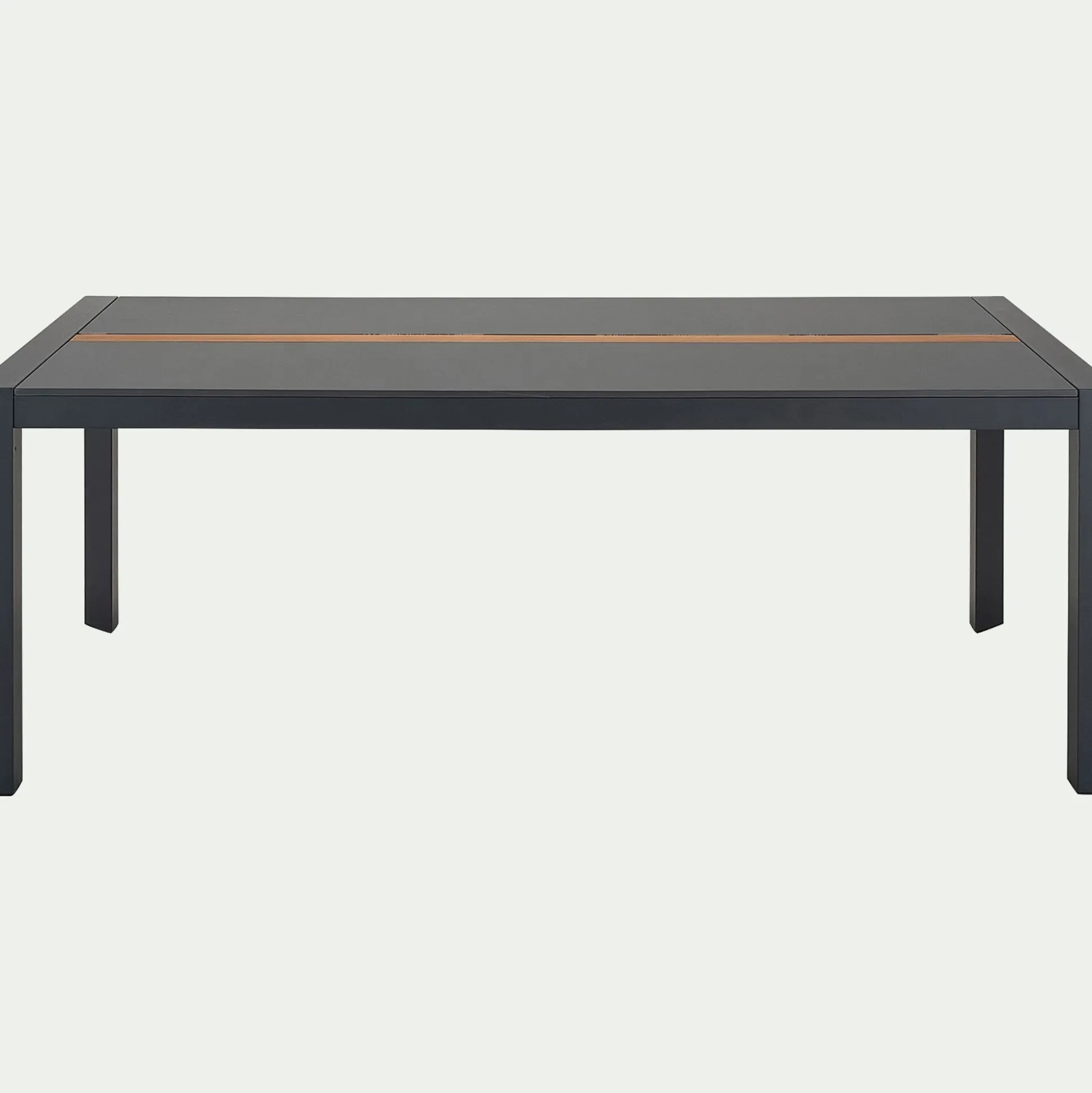 Table de repas jardin en duraboard et aluminium - noir (8 places)