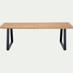 Table de repas jardin en teck et aluminium - bois clair (10 places)