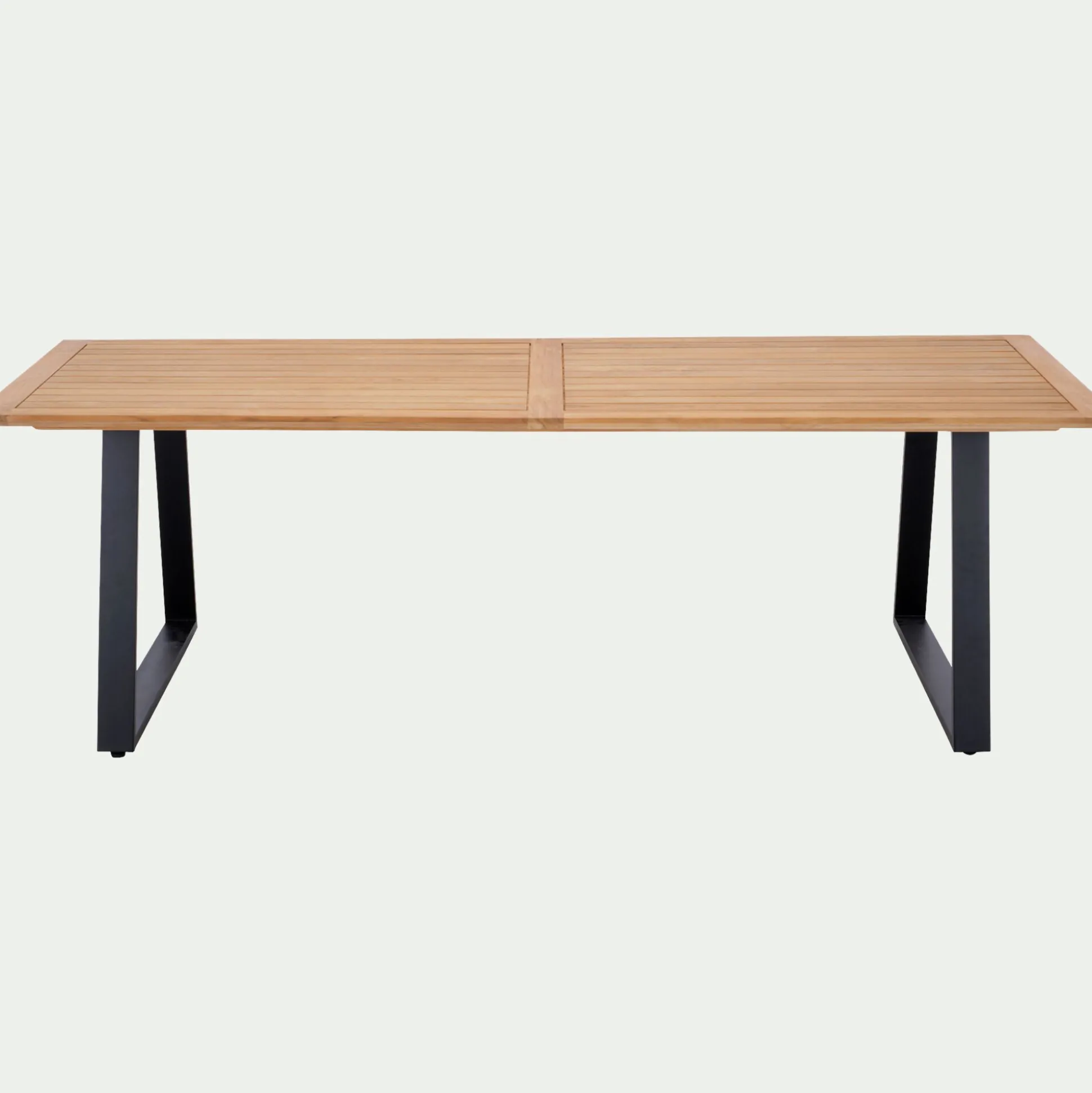 Table de repas jardin en teck et aluminium - bois clair (10 places)