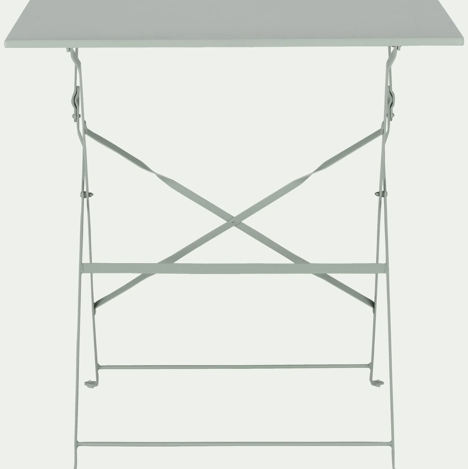 Table de repas jardin pliante en acier - vert olivier (2 places)