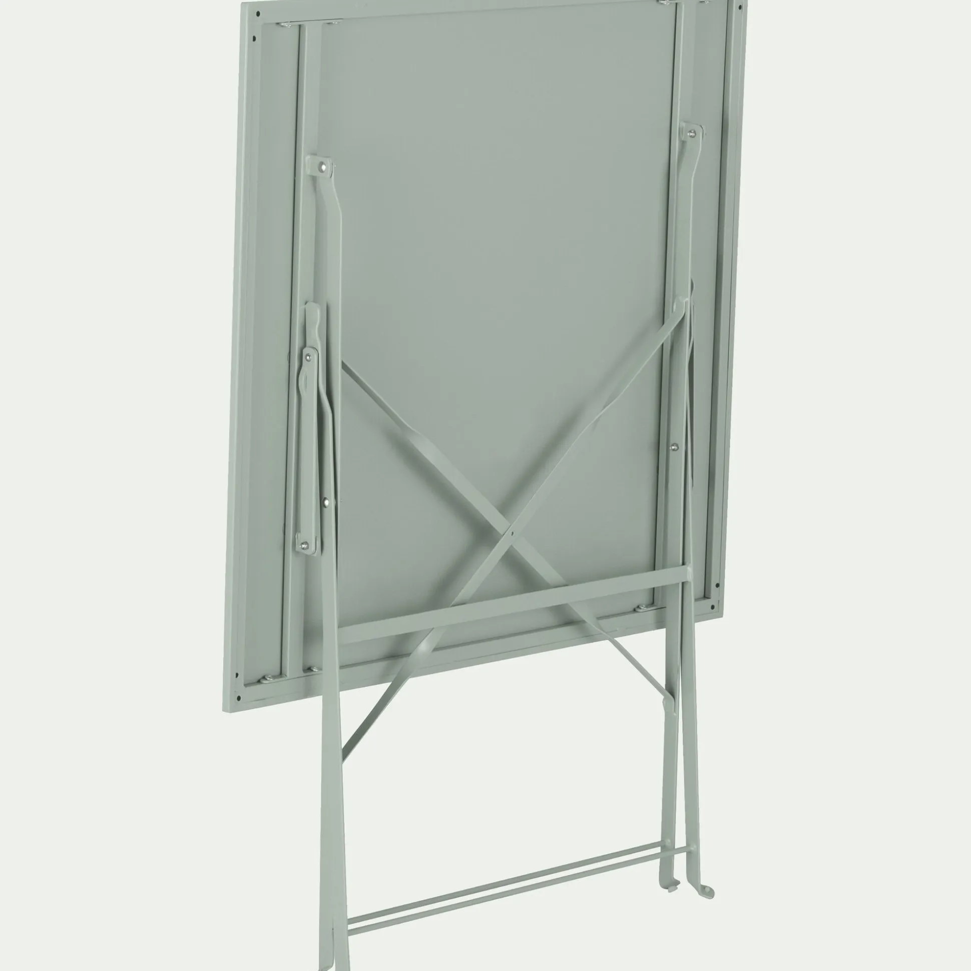 Table de repas jardin pliante en acier - vert olivier (2 places)