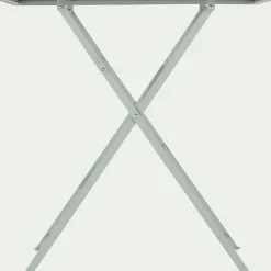 Table de repas jardin pliante en acier - vert olivier (2 places)