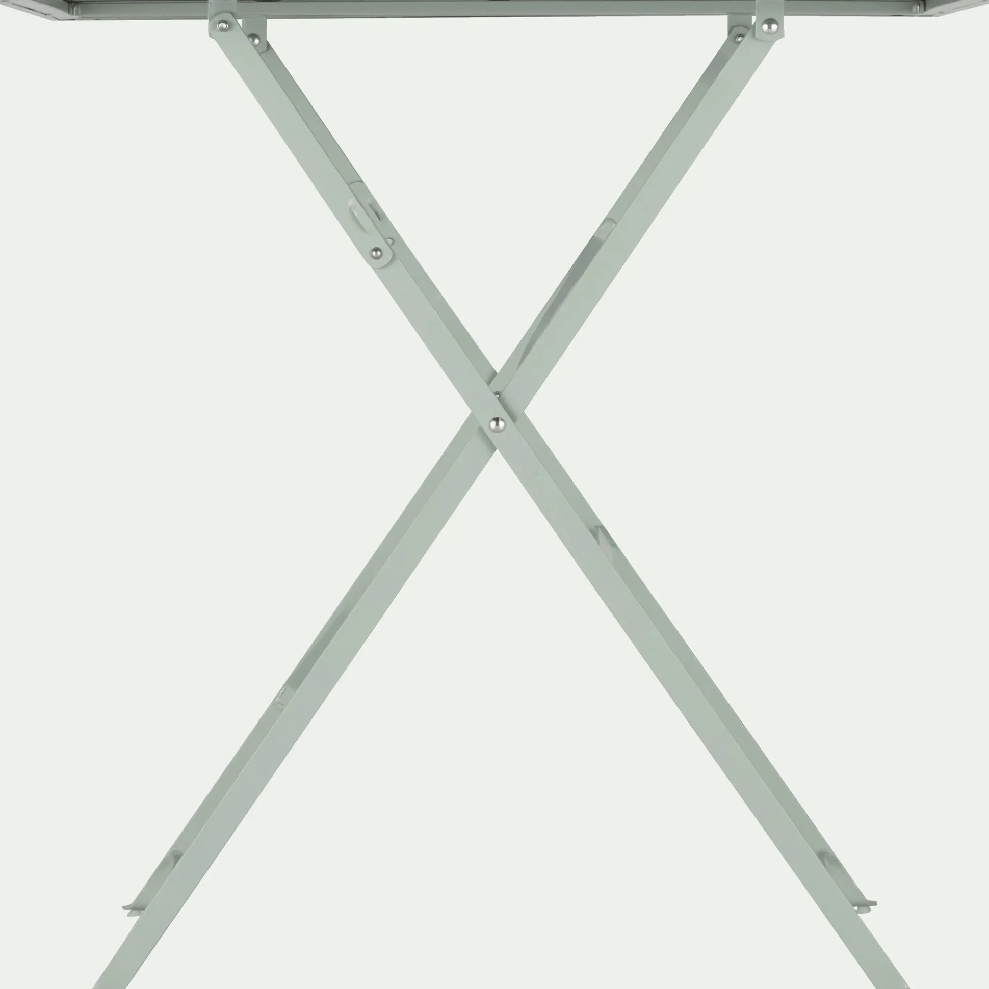Table de repas jardin pliante en acier - vert olivier (2 places)