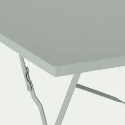 Table de repas jardin pliante en acier - vert olivier (2 places)