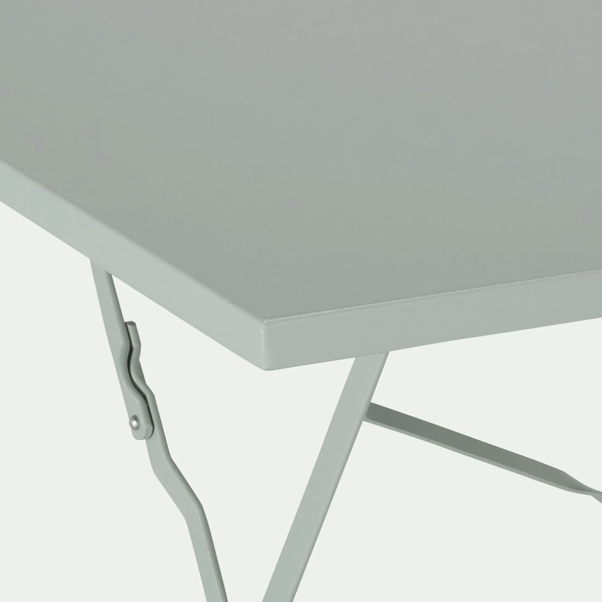 Table de repas jardin pliante en acier - vert olivier (2 places)