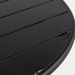 Table de repas jardin ronde en acier - noir (2 places)