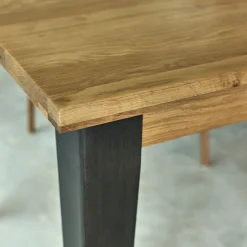 Table de repas rectangulaire en chêne et acier - bois clair (10 places)
