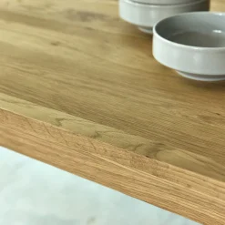 Table de repas rectangulaire en chêne et acier - bois clair (10 places)