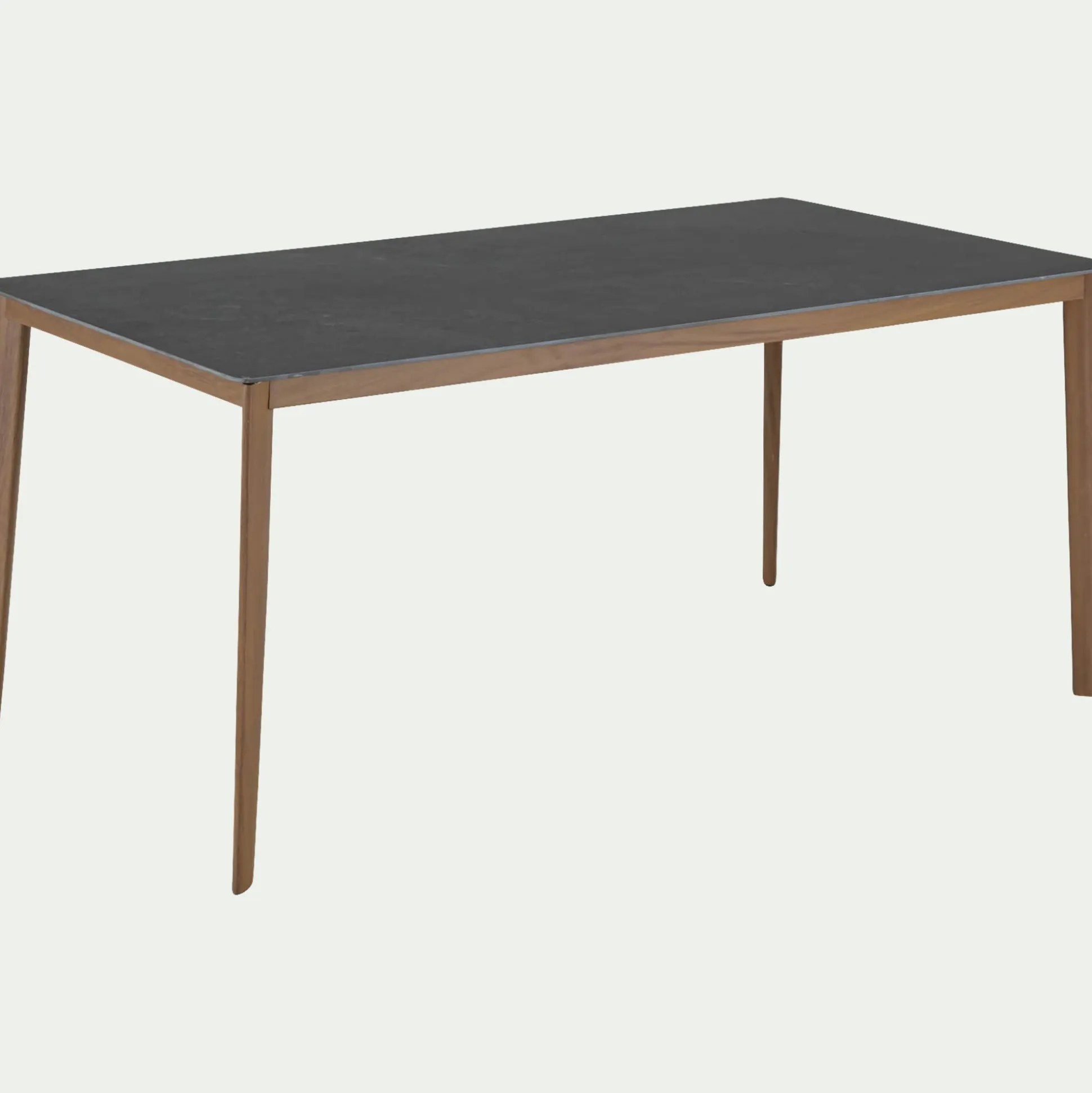 Table de repas rectangulaire en pierre et acier - gris anthracite (10 places)