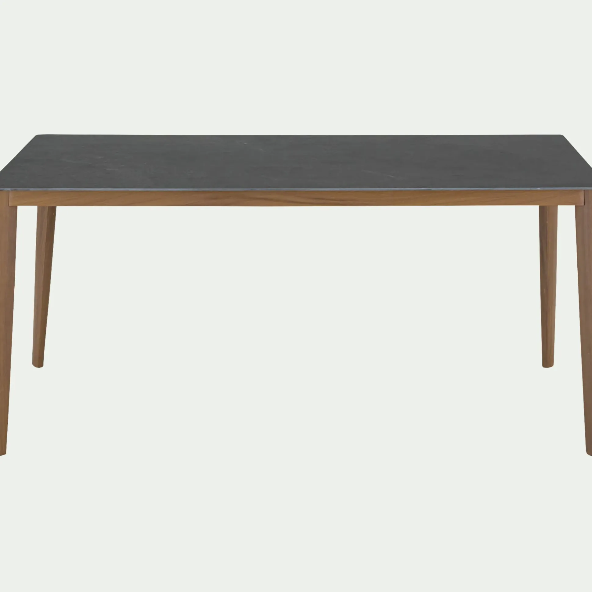 Table de repas rectangulaire en pierre et acier - gris anthracite (10 places)