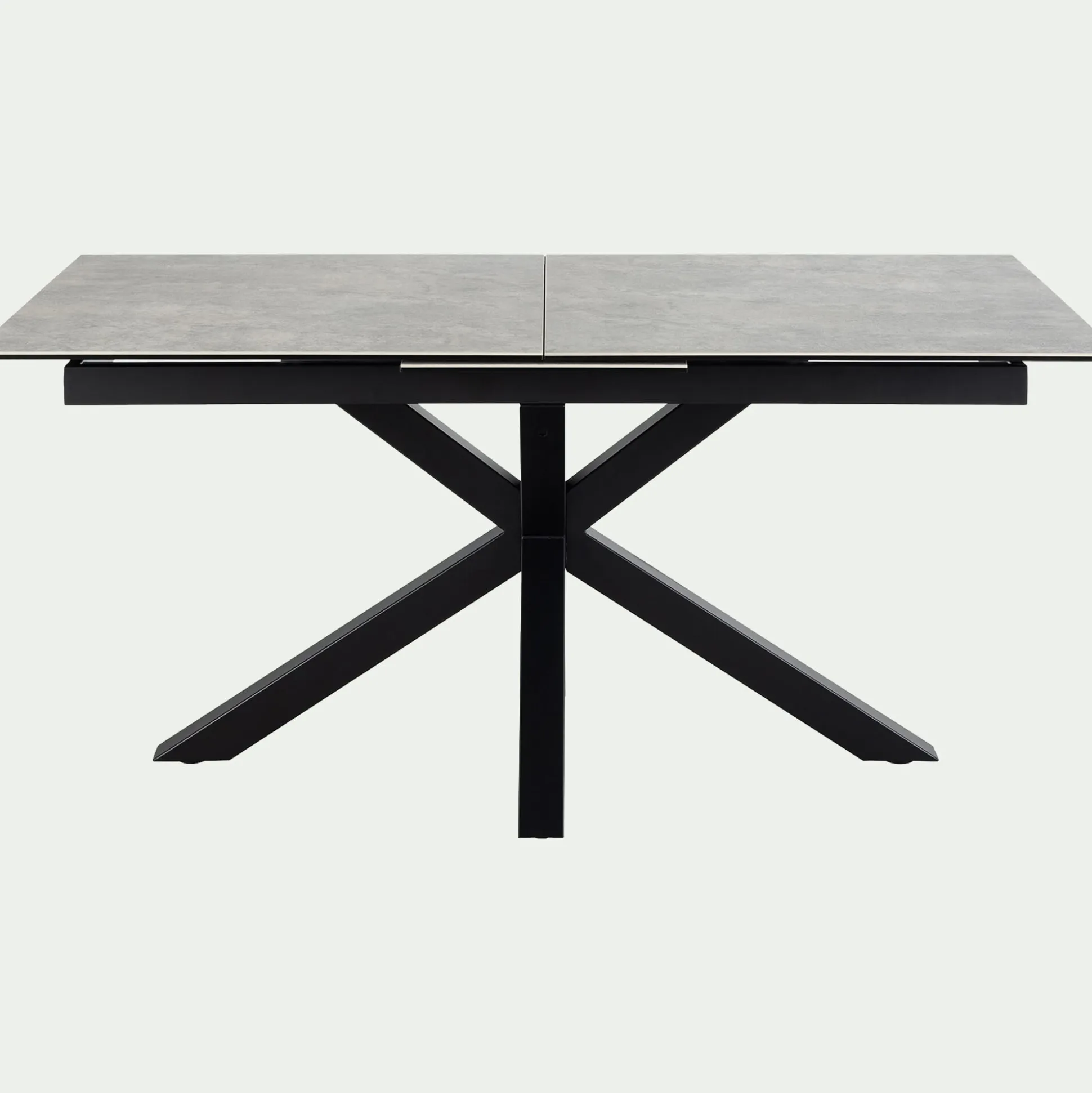 Table de repas rectangulaire extensible en céramique - gris (6 à 8 places)