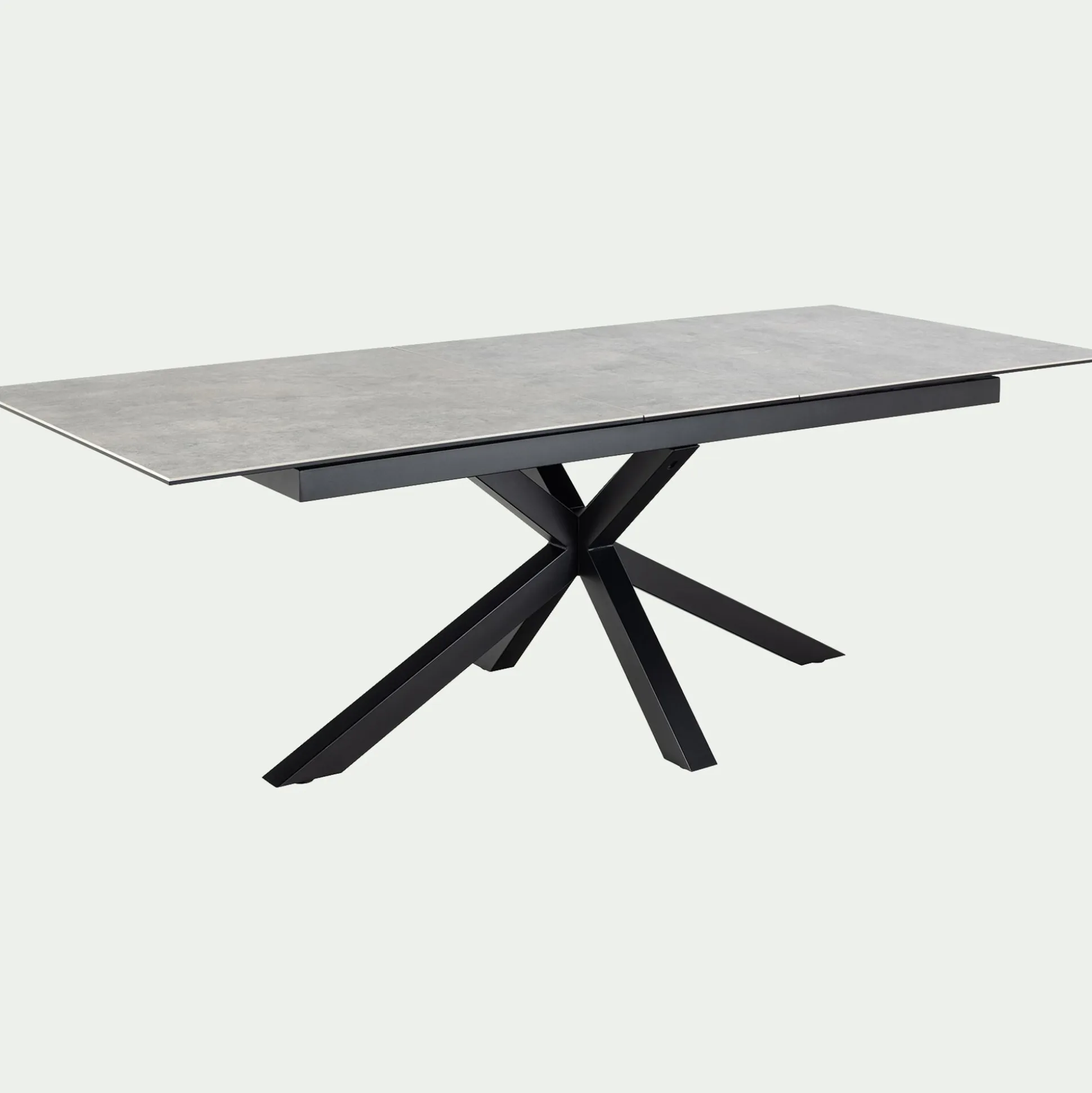 Table de repas rectangulaire extensible en céramique - gris (6 à 8 places)