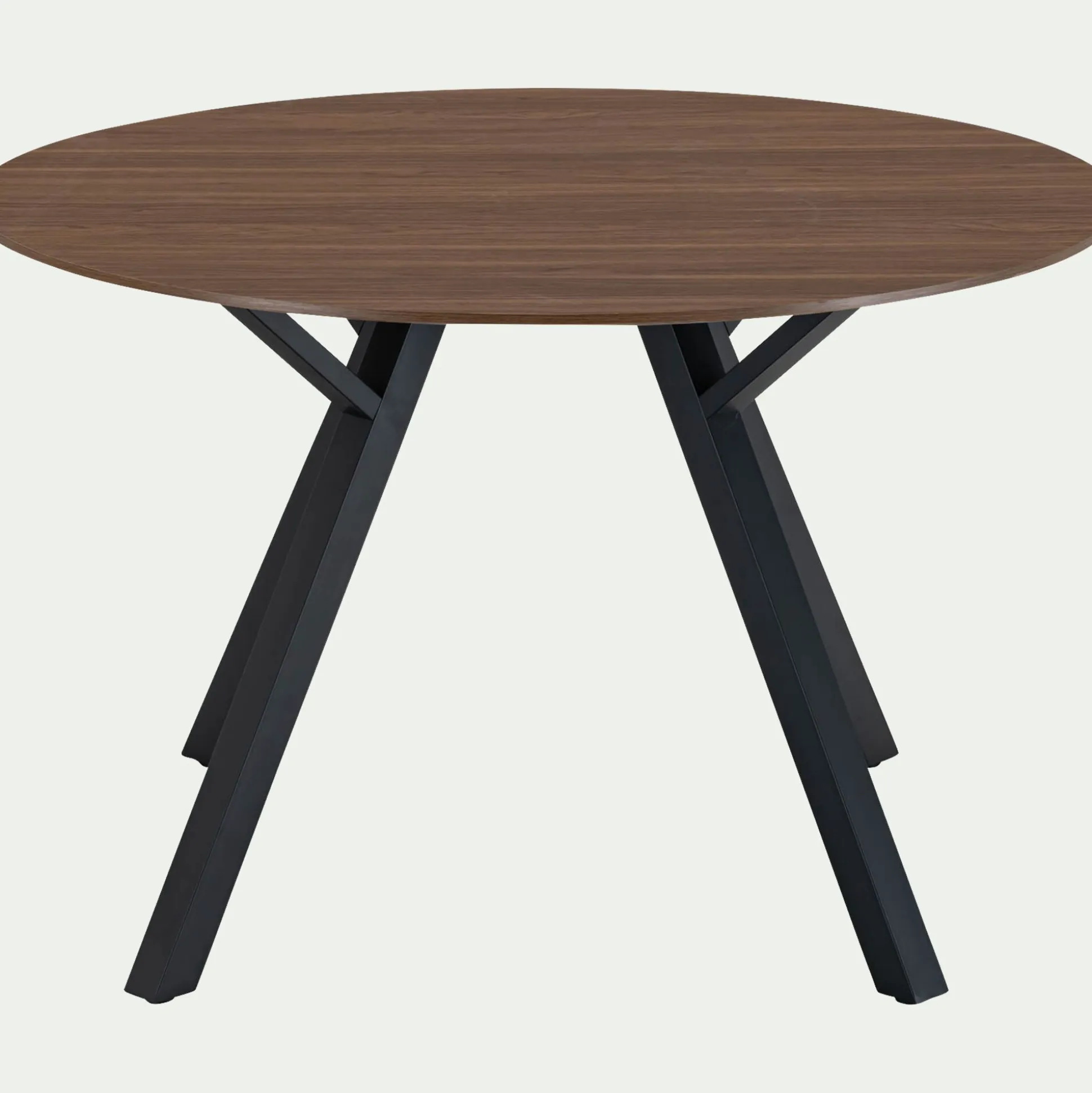 Table de repas ronde en bois - bois foncé (6 places)