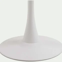 Table de repas ronde en bois et céramique - blanc (4 places)