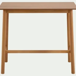 Table haute rectangulaire en chêne et hévéa - bois clair (6 places)
