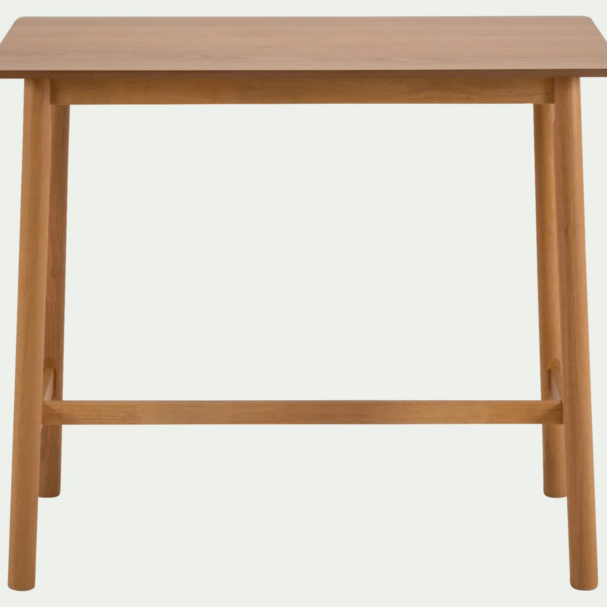 Table haute rectangulaire en chêne et hévéa - bois clair (6 places)