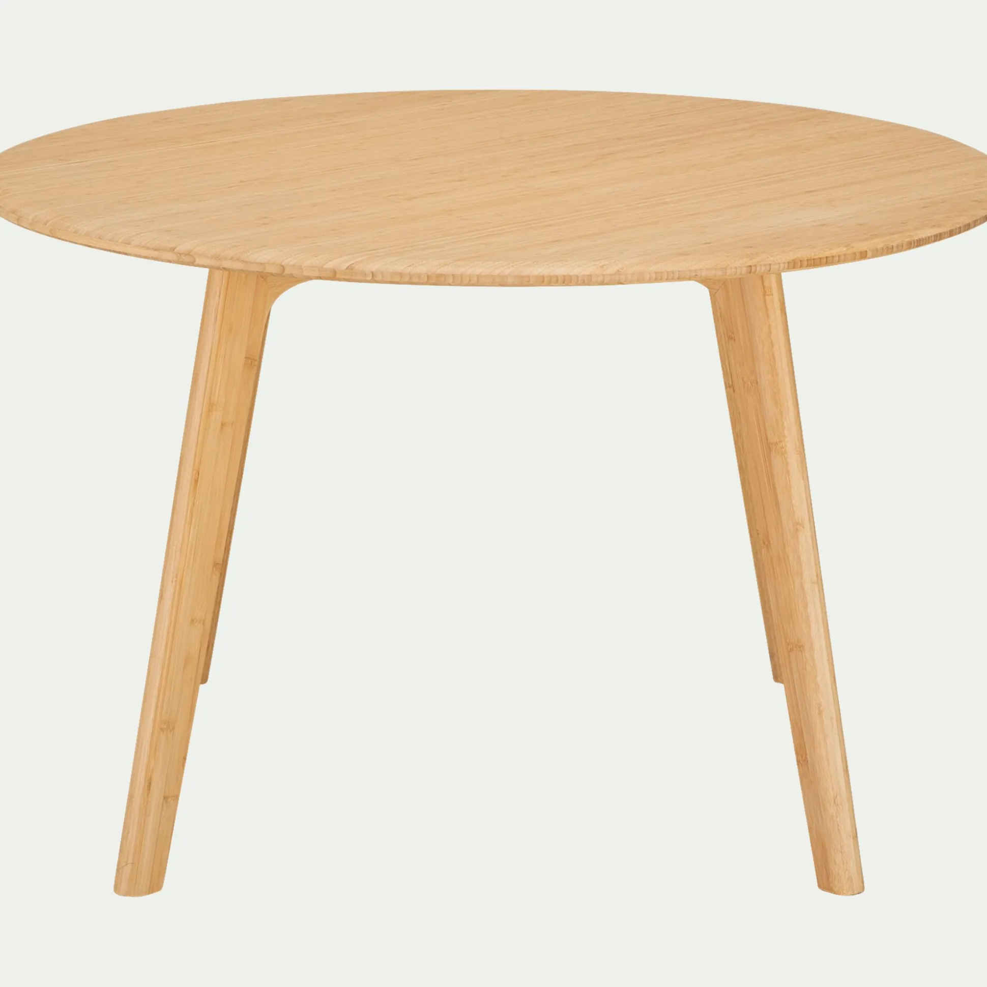 Table ronde en bambou massif - bois clair (6 places)