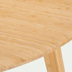 Table ronde en bambou massif - bois clair (6 places)