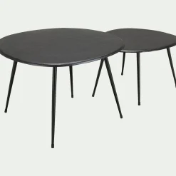 Tables gigognes en fonte d'aluminium - noir