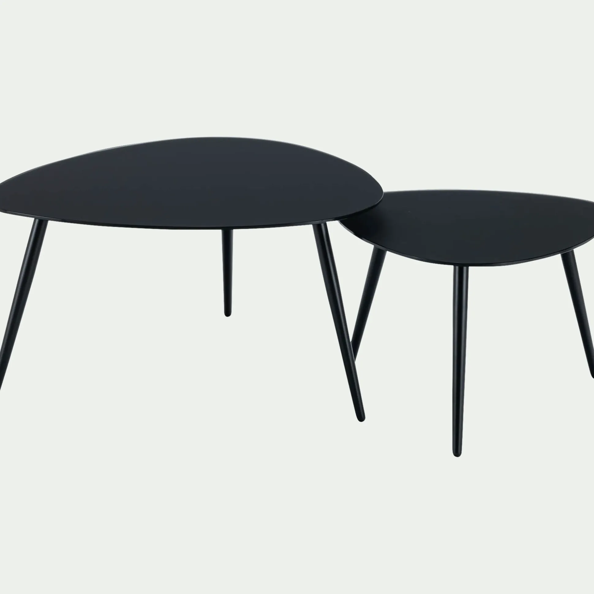 Tables gigognes en verre trempé - noir