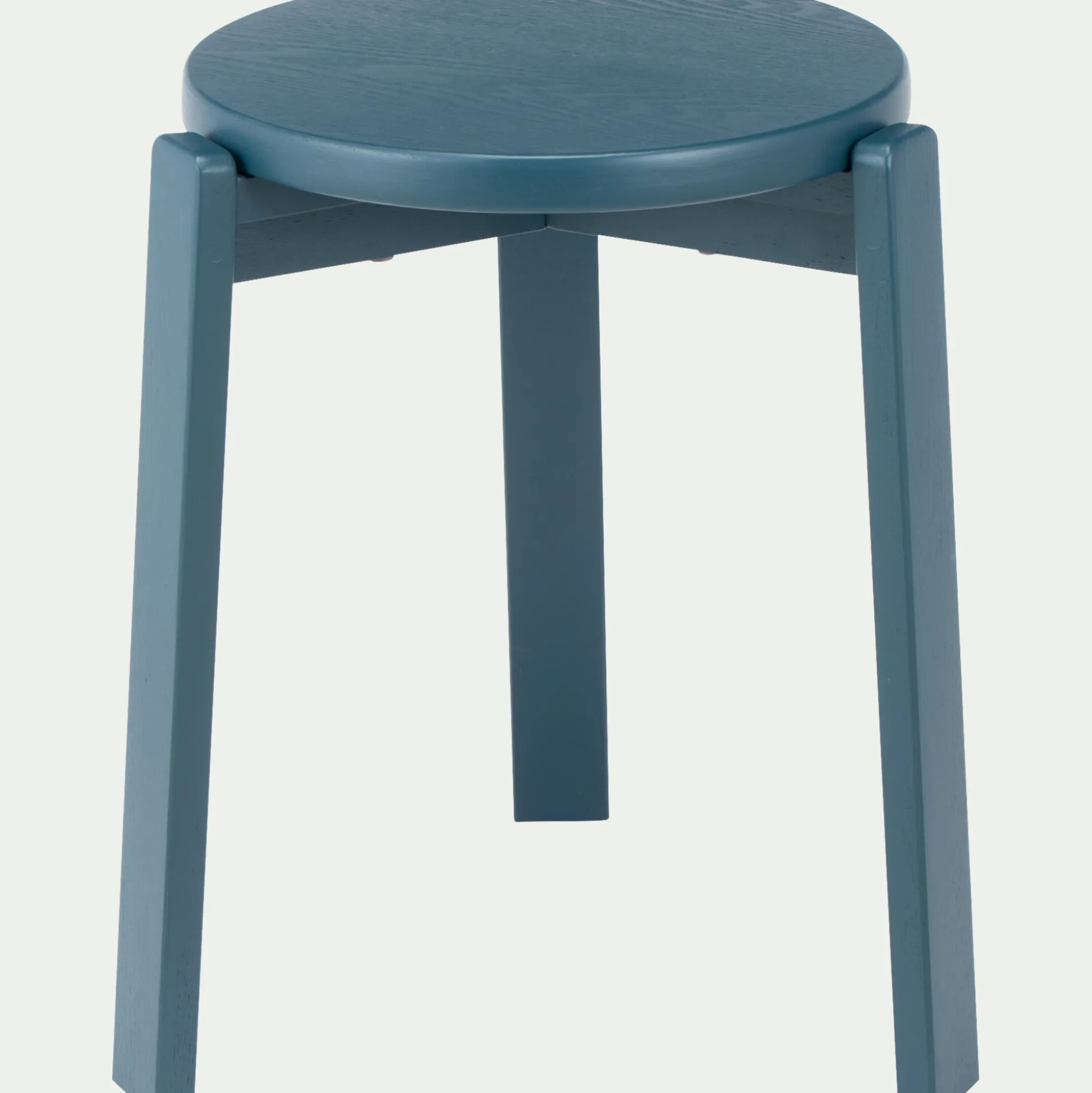 Tabouret bas en bois de frêne H45cm - bleu figuerolles