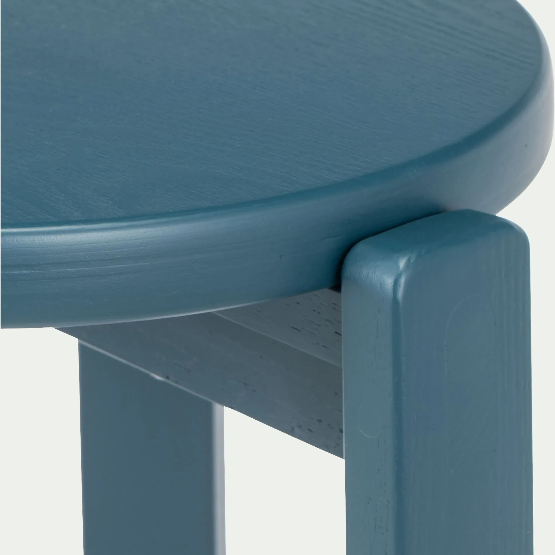 Tabouret bas en bois de frêne H45cm - bleu figuerolles