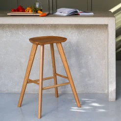 Tabouret de bar en chêne massif H75cm - naturel