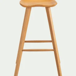 Tabouret de bar en chêne massif H75cm - naturel