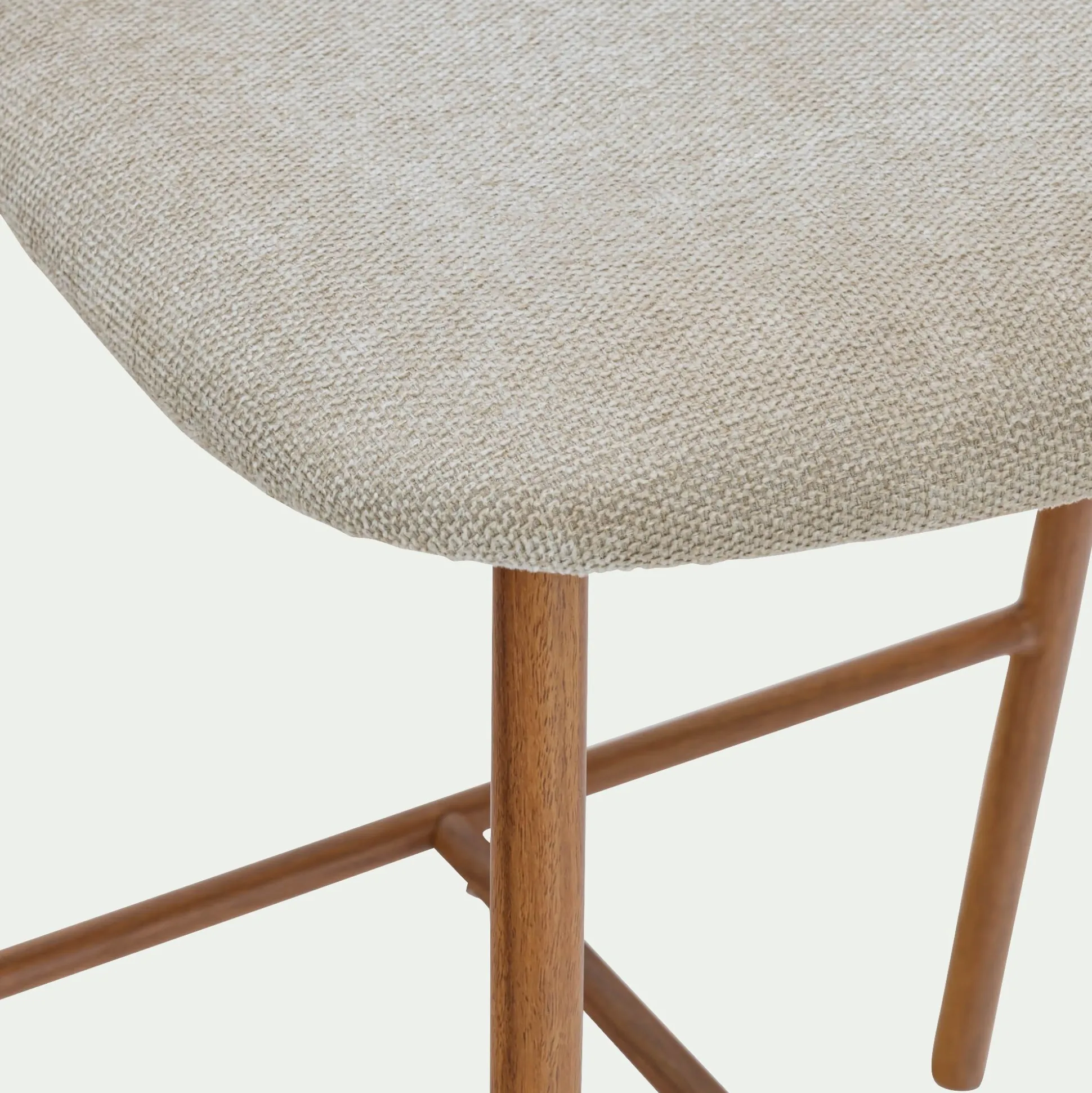 Tabouret haut de repas en tissu H66cm - beige