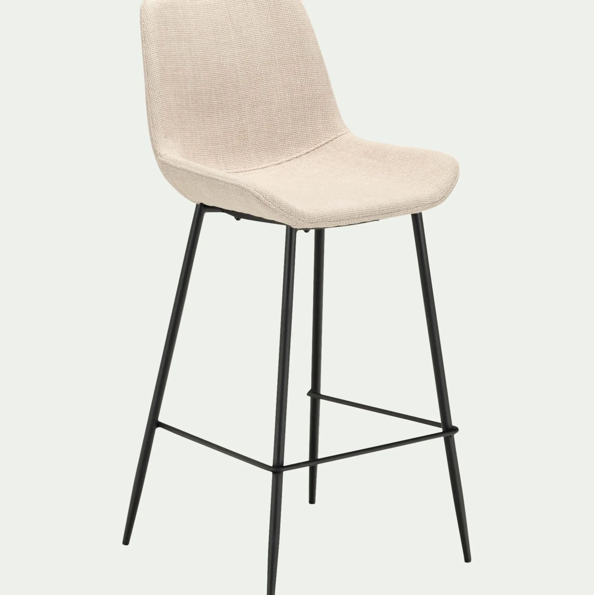 Tabouret haut de repas en tissu H65cm - gris