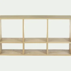 Étagère 6 cases en chêne - bois clair