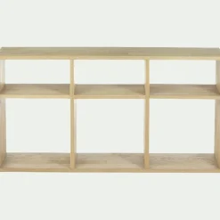 Étagère 6 cases en chêne - bois clair