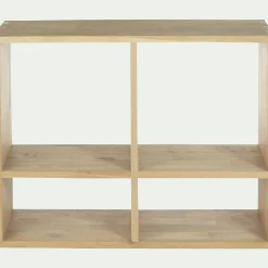 Étagère 4 cases en chêne - bois clair