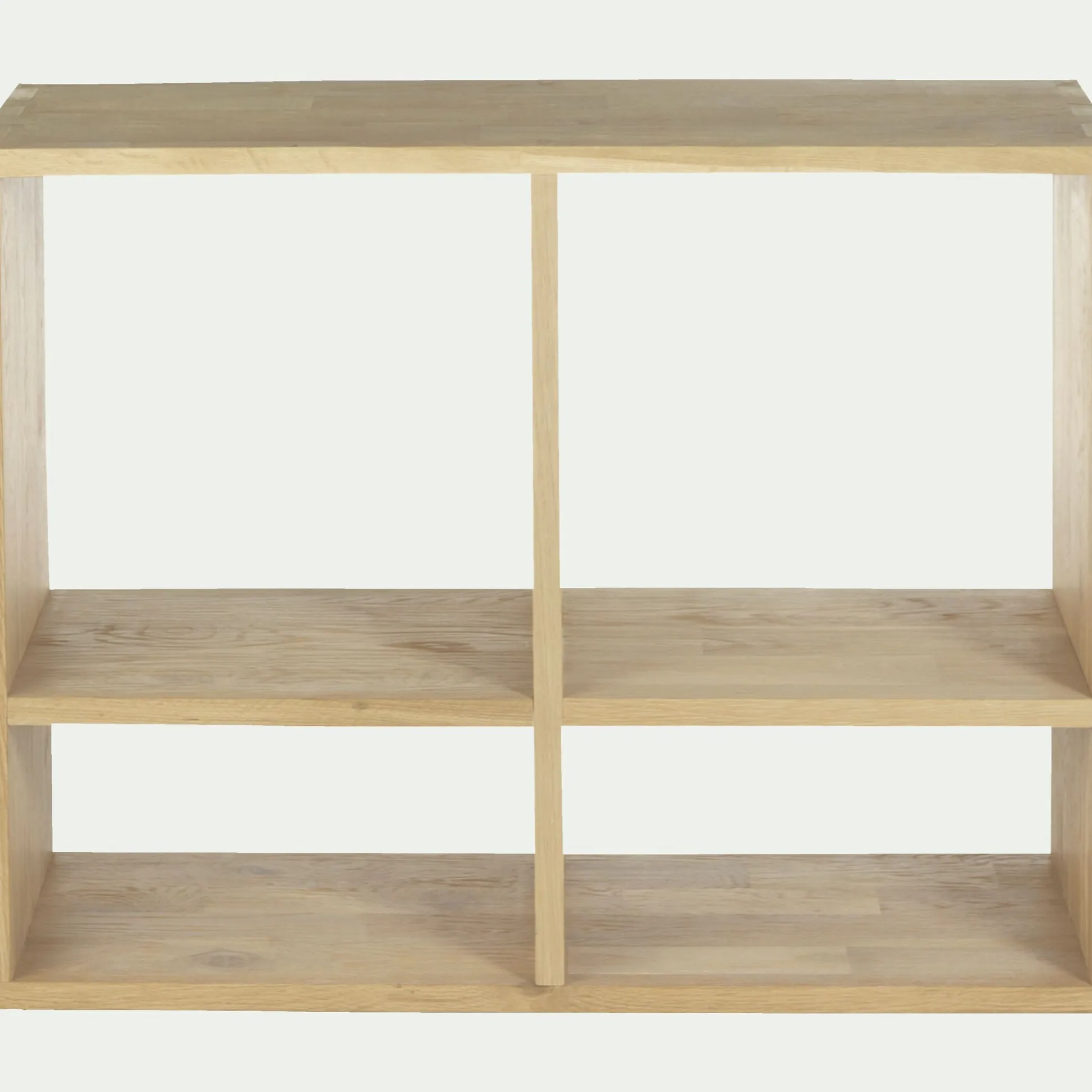 Étagère 4 cases en chêne - bois clair