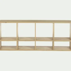 Étagère 8 cases en chêne lamellé - bois clair