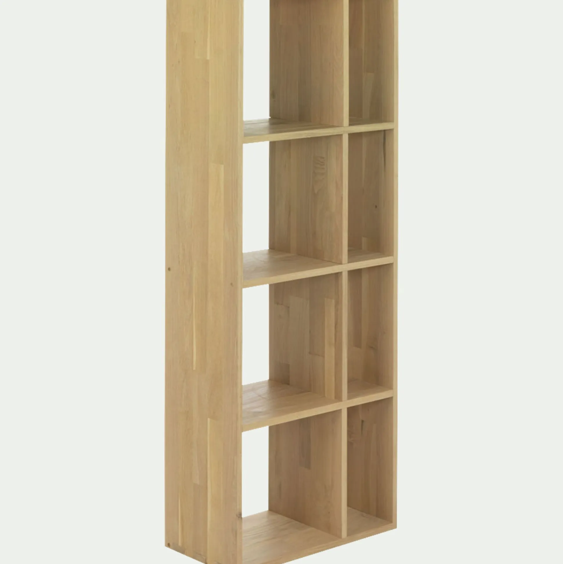 Étagère 8 cases en chêne lamellé - bois clair