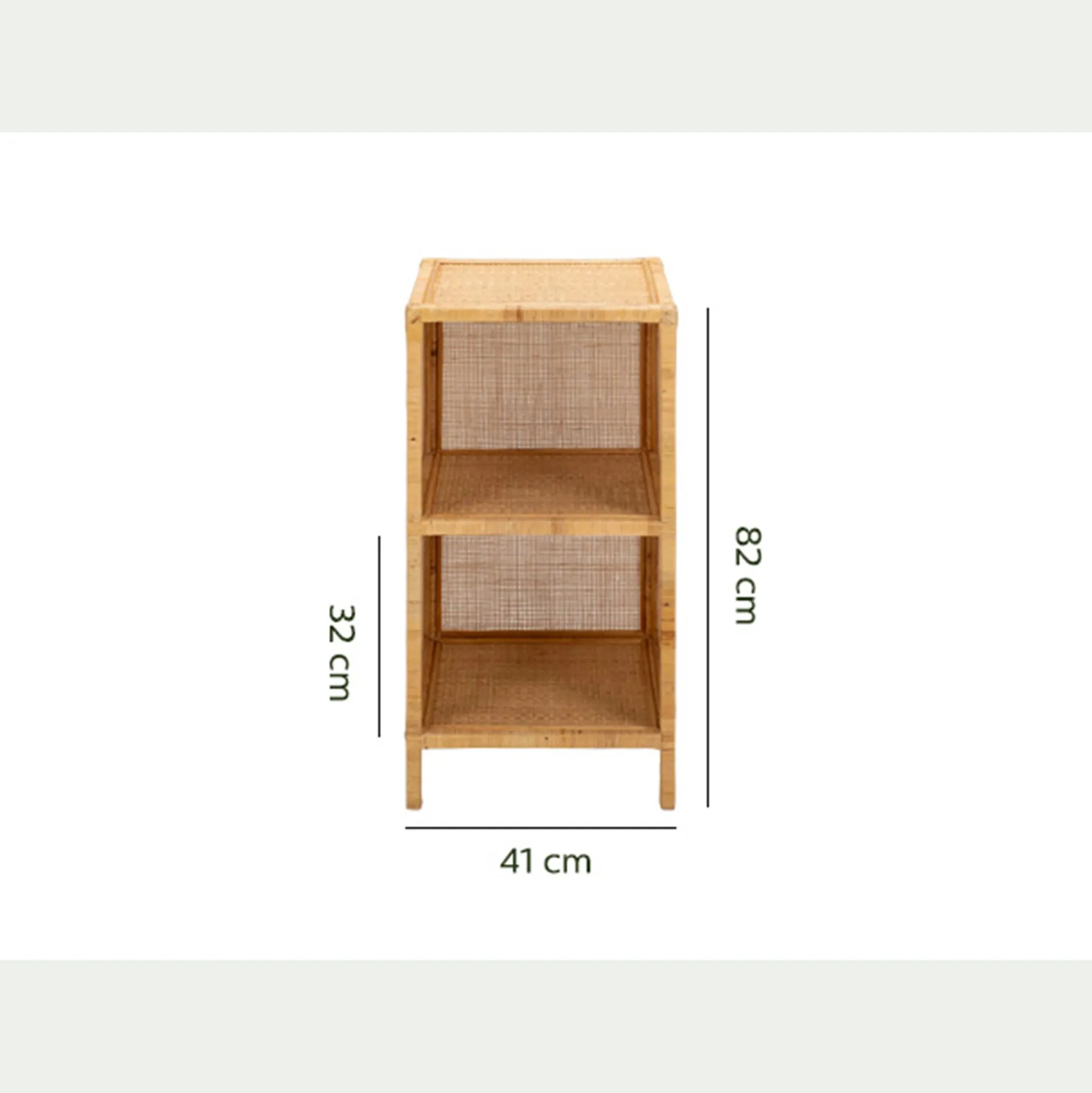 Étagère 2 cases en rotin - naturel
