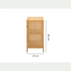 Étagère 2 cases en rotin - naturel