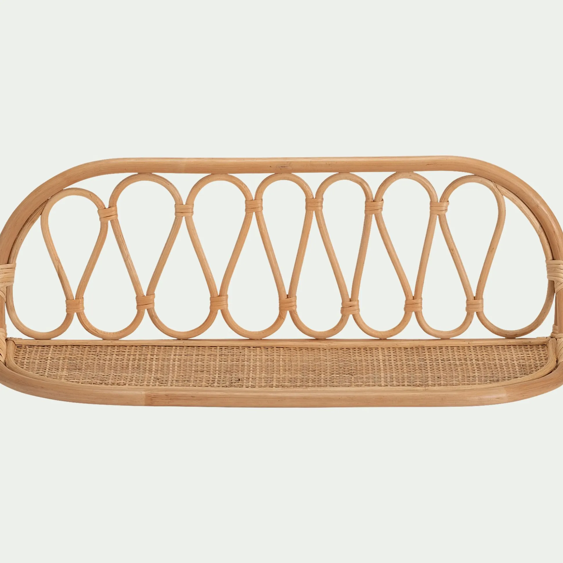 Étagère murale décorative en rotin - naturel L61xH21cm