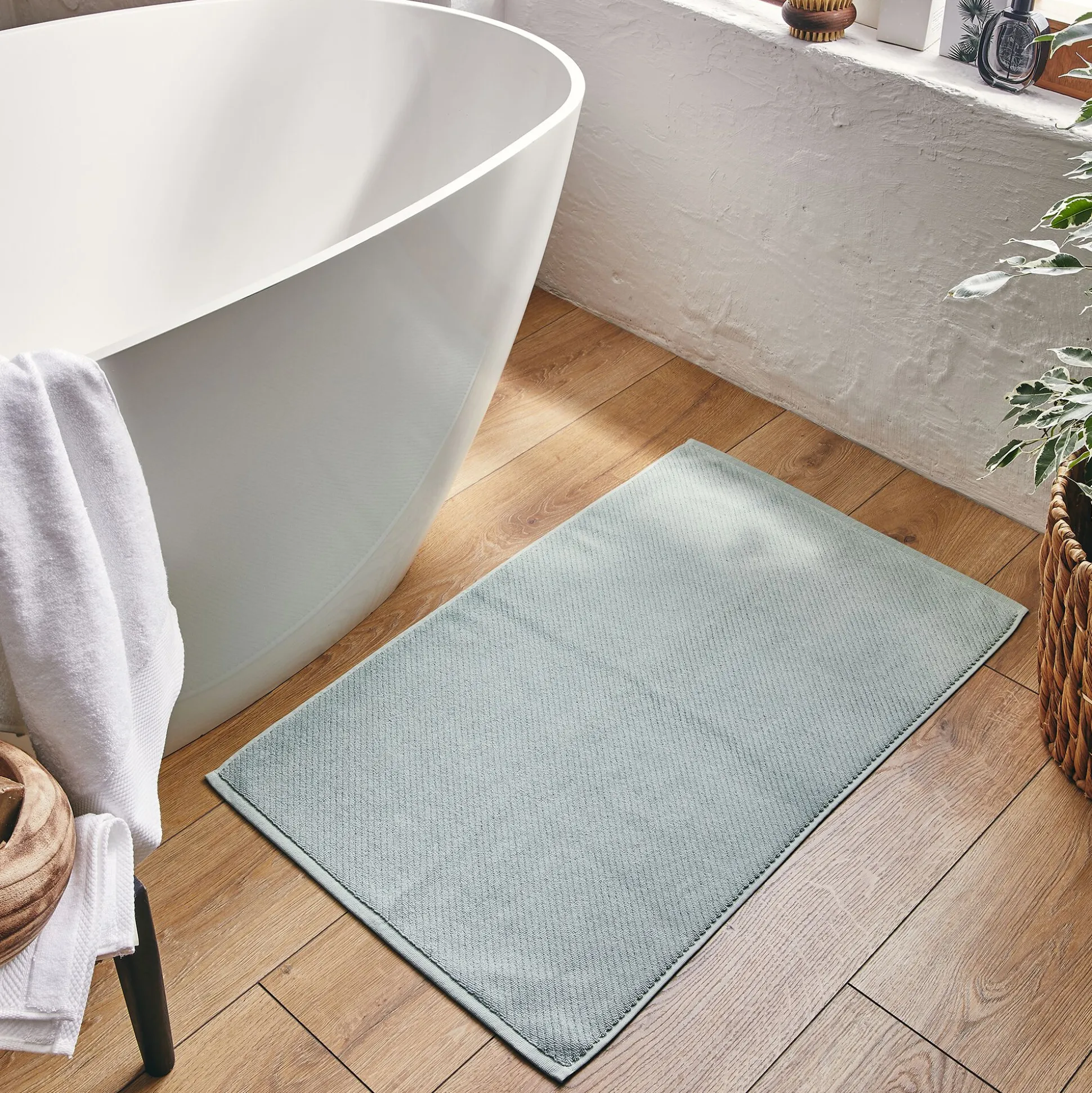 Tapis de bain en coton bio 50x80cm - vert olivier