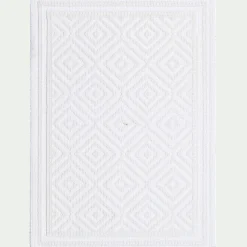 Tapis de bain en coton jacquard - l50xL70cm blanc ventoux