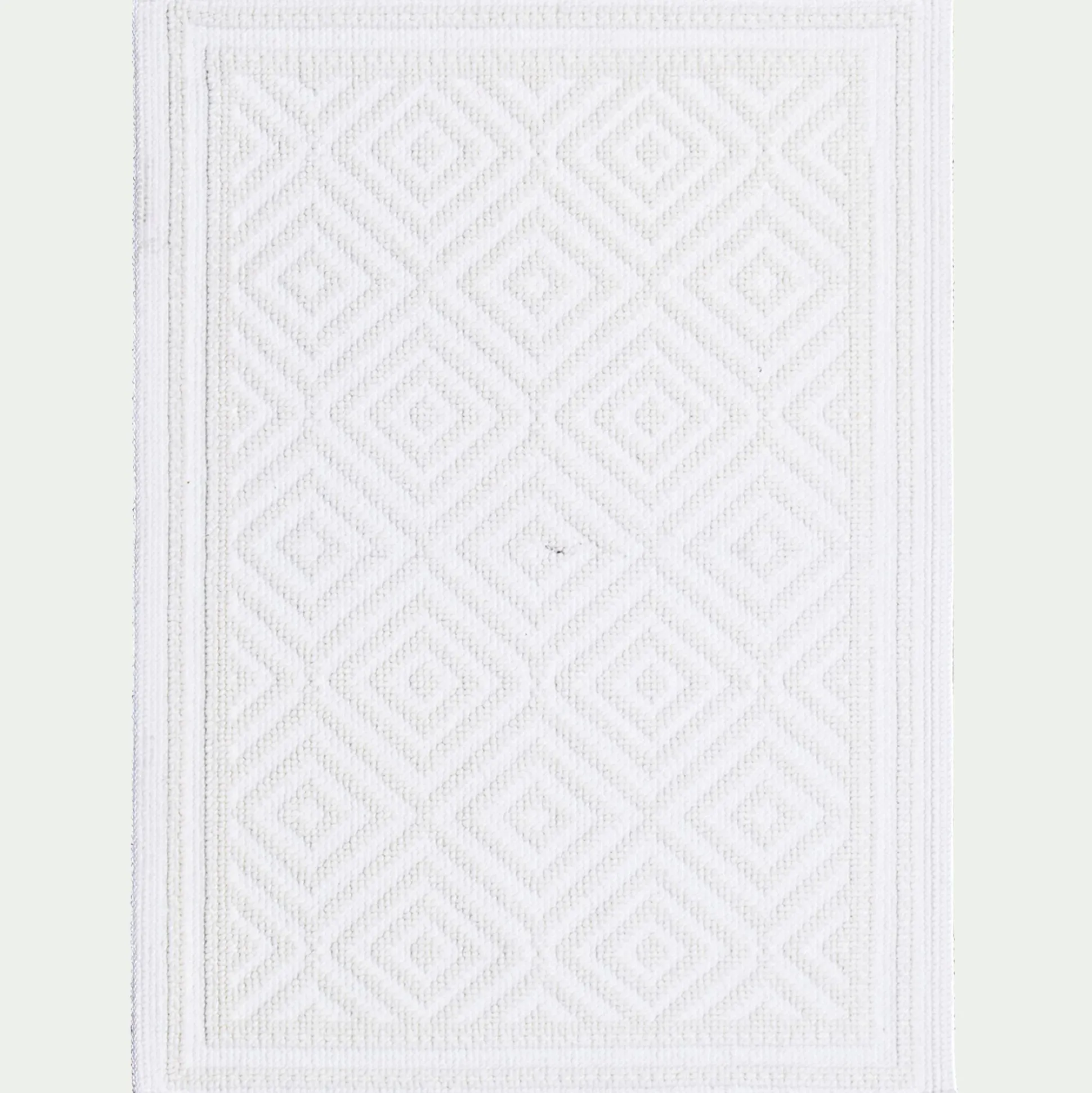 Tapis de bain en coton jacquard - l50xL70cm blanc ventoux