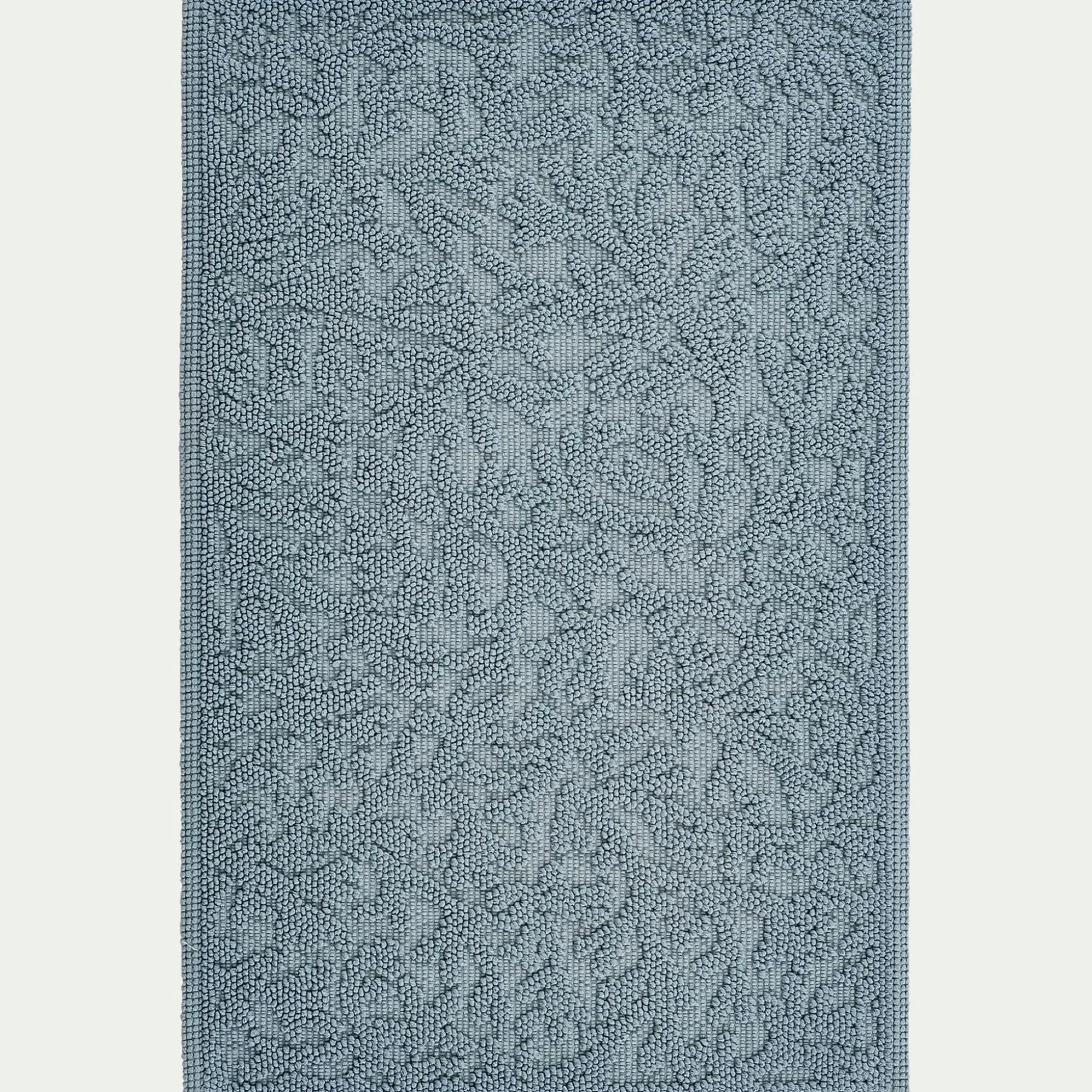 Tapis de bain en coton jacquard 50x80cm - bleu calaluna