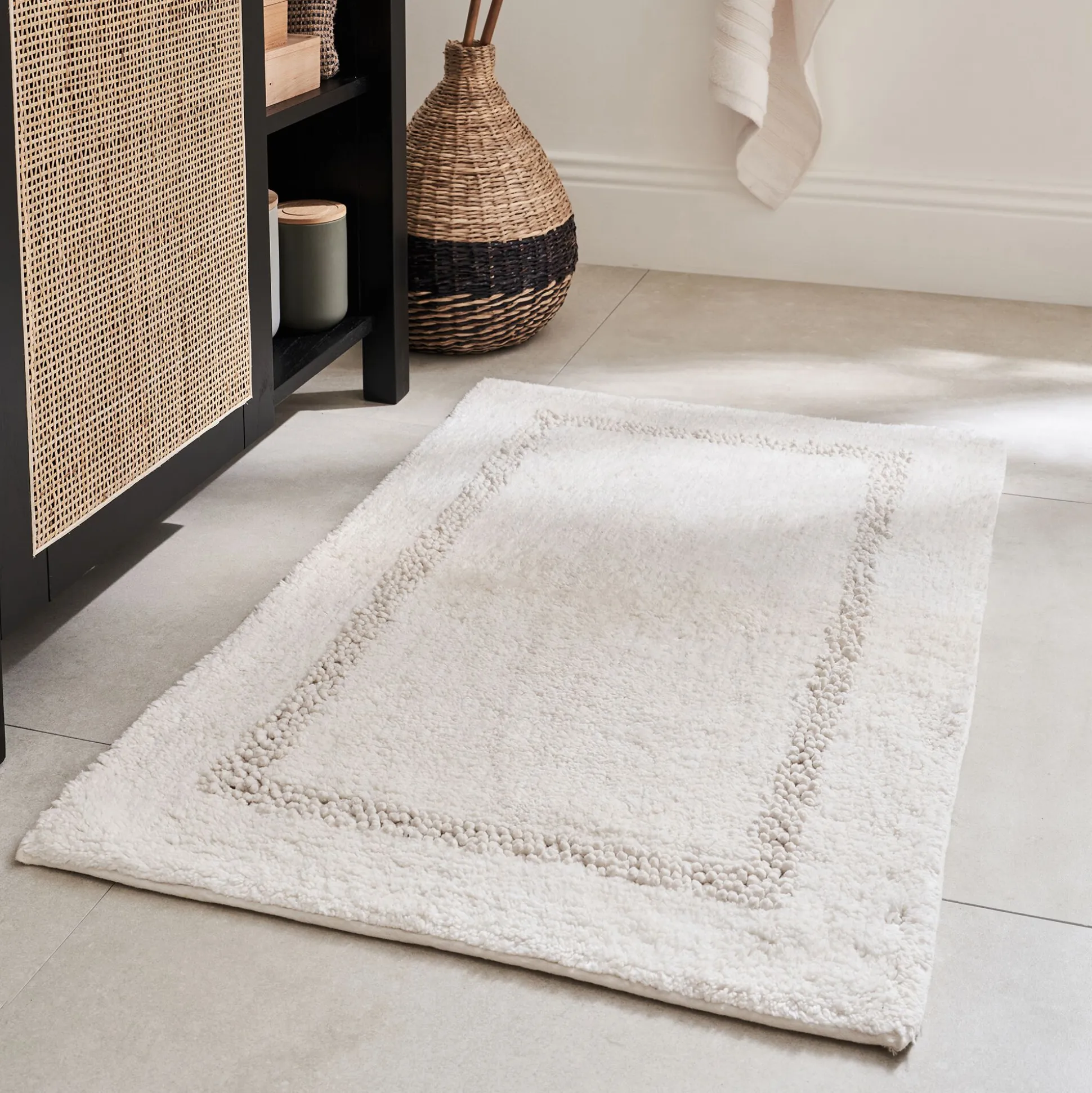 Tapis de bain en coton 50x80cm - blanc ventoux