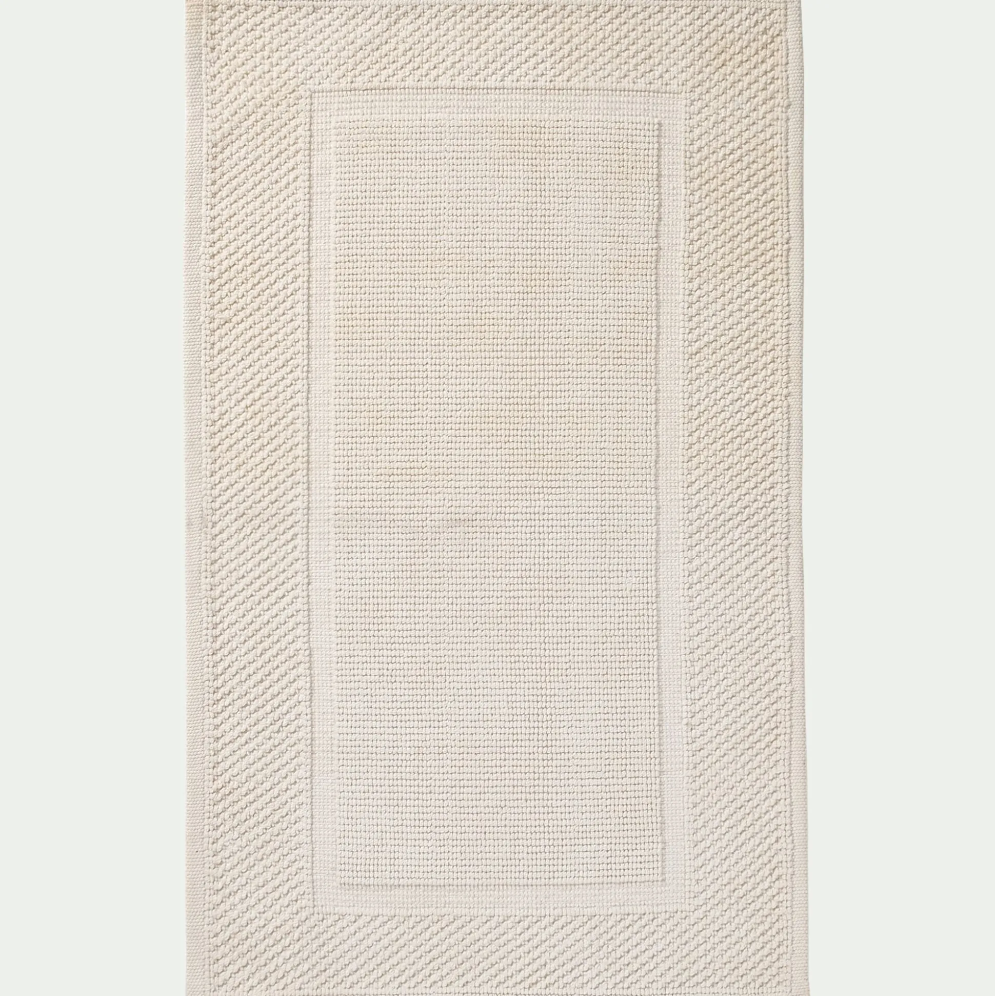 Tapis de bain jacquard en coton 50x80cm - blanc capelan