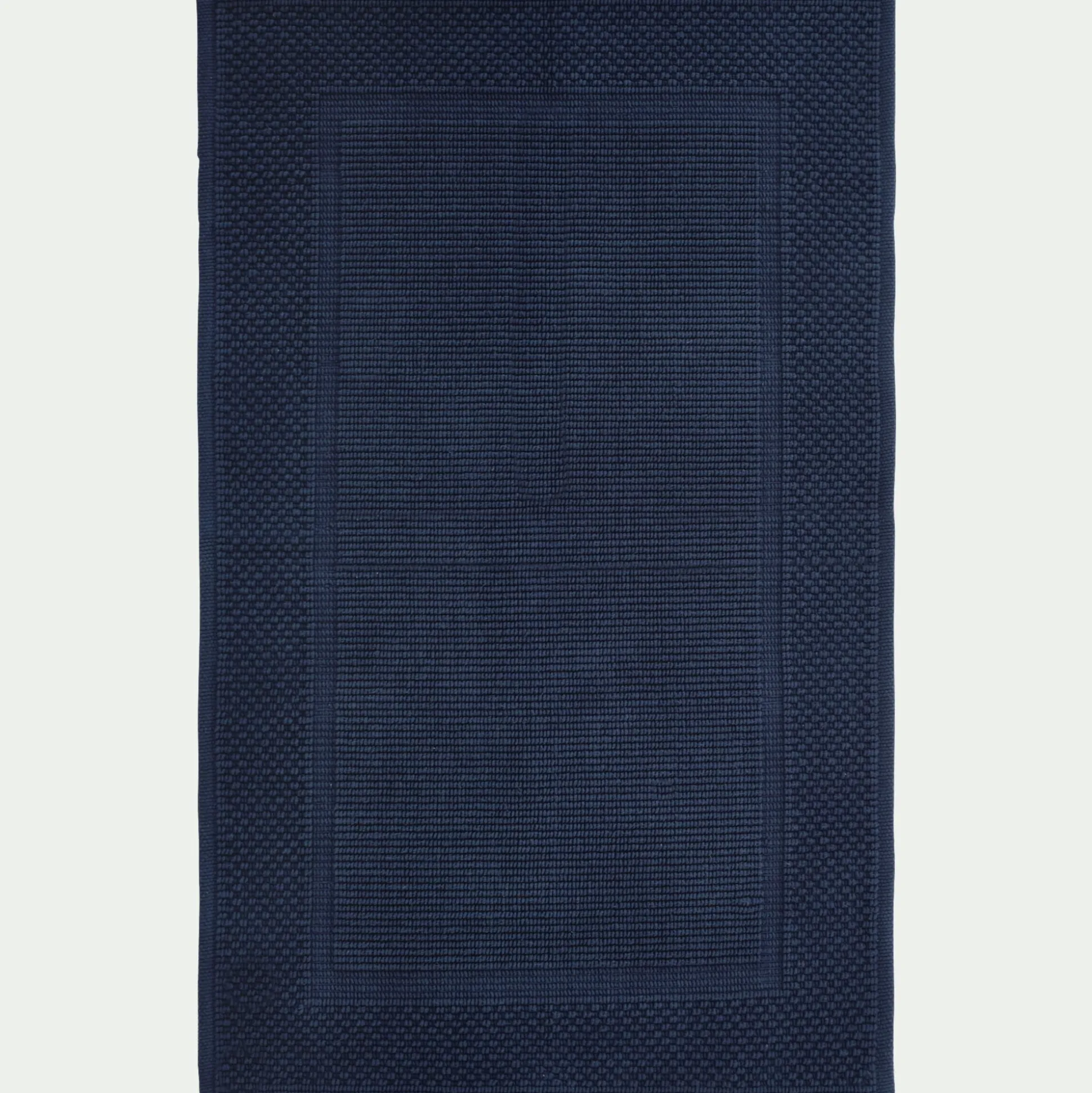 Tapis de bain jacquard en coton 60x100cm - bleu encre