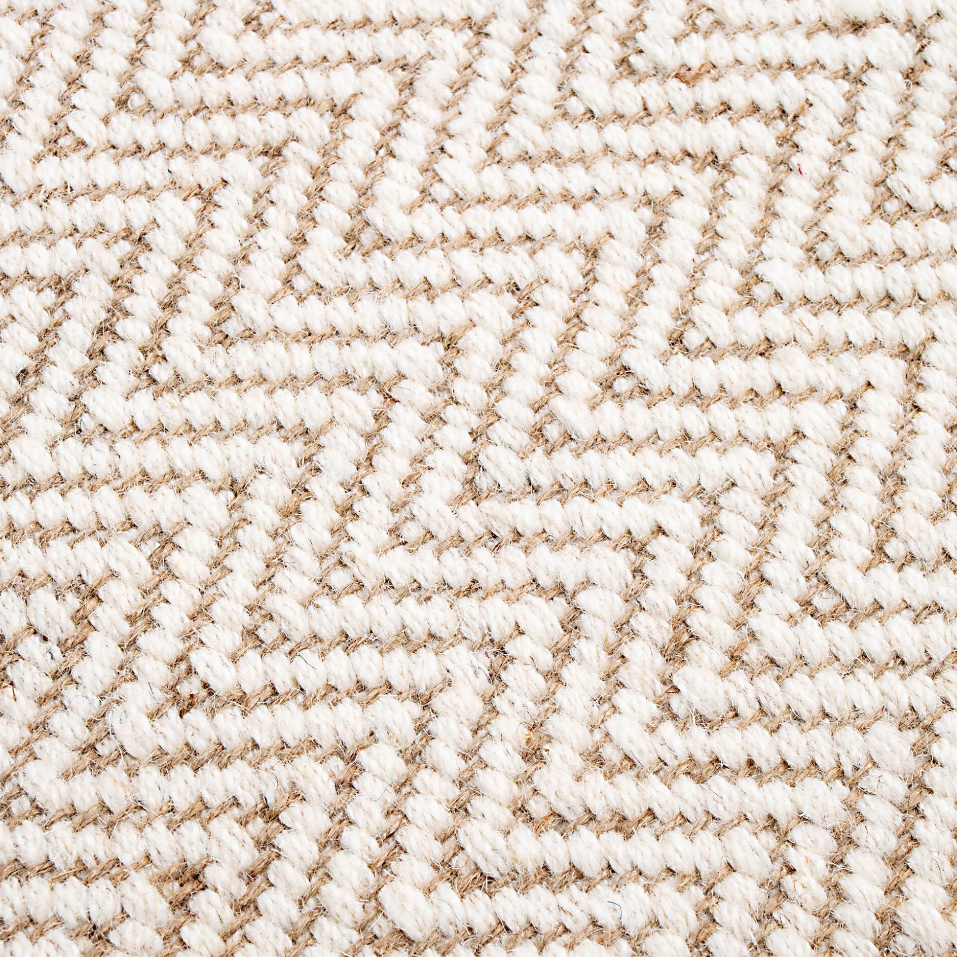 Tapis de couloir et laine et jute - blanc 60x200cm